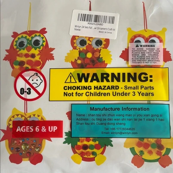 Wiwlyn DIY Fall Owl Ornaments Kit - Picture 3 of 3